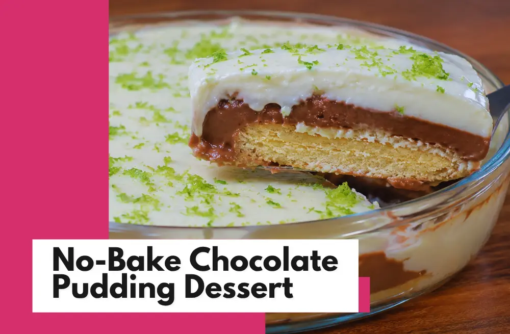 No-Bake Chocolate Pudding Dessert with Lemon & Passion Fruit